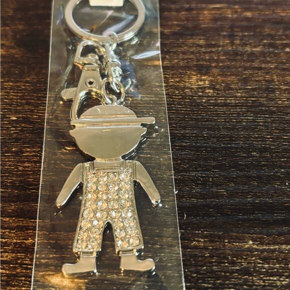 Silvertone Little Boy Keychain Accessory - Picture 3 of 3
